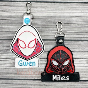 Spider Gwen, Morales Bag Tag, Personalized School Backpack, Web Boy, Key Fob, Girl, Superhero, Kindergarten, Lunch Box, Diaper Bag, Gift