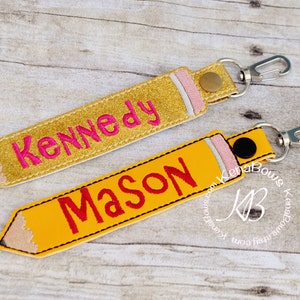 Personalized Name Tag, School Backpack Tag, Pencil Snap Tab, Key Fob, Key Chain, Teacher Gift, Kindergarten, 1st Grade, Boy, Girl image 3