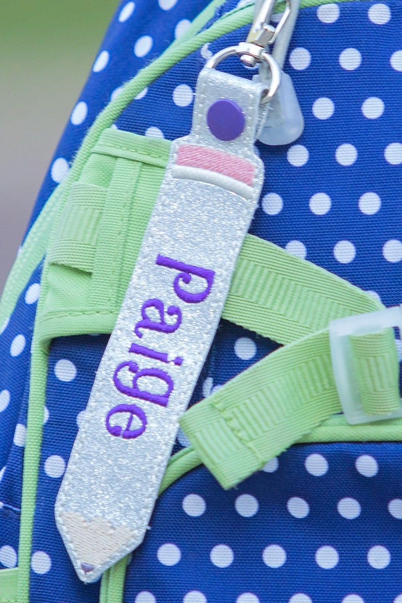 Personalized Name Tag School Backpack Tag Pencil Snap Tab Etsy