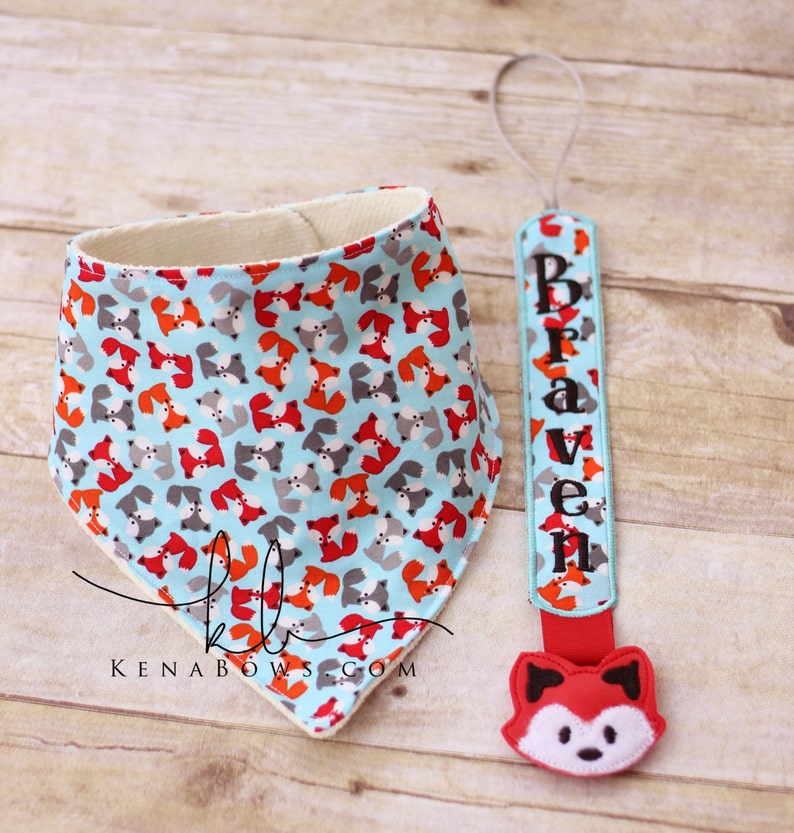 Fox Pacifier Clip Baby Boy Baby Girl Personalized Binky Etsy