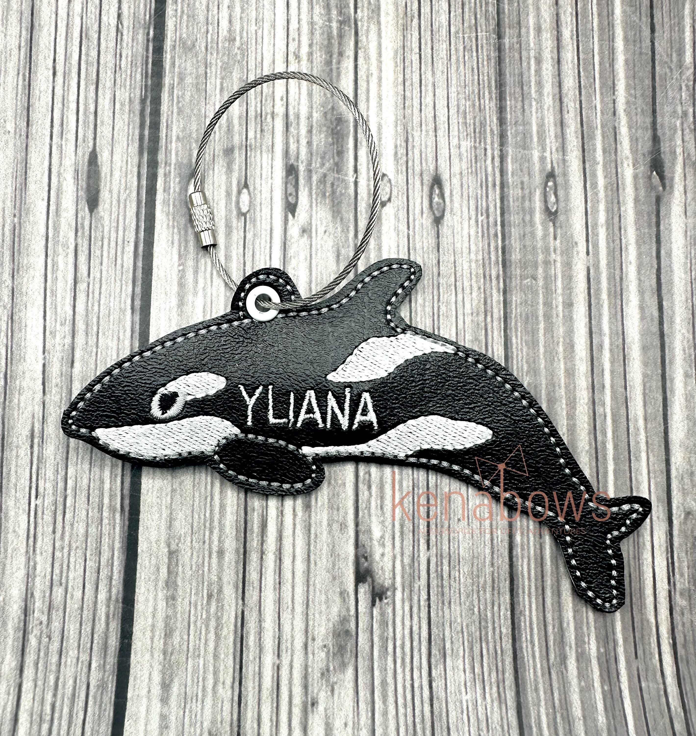 Orca Whale Personalized Name Tag, School Backpack Tag, Ocean Snap Tab ...