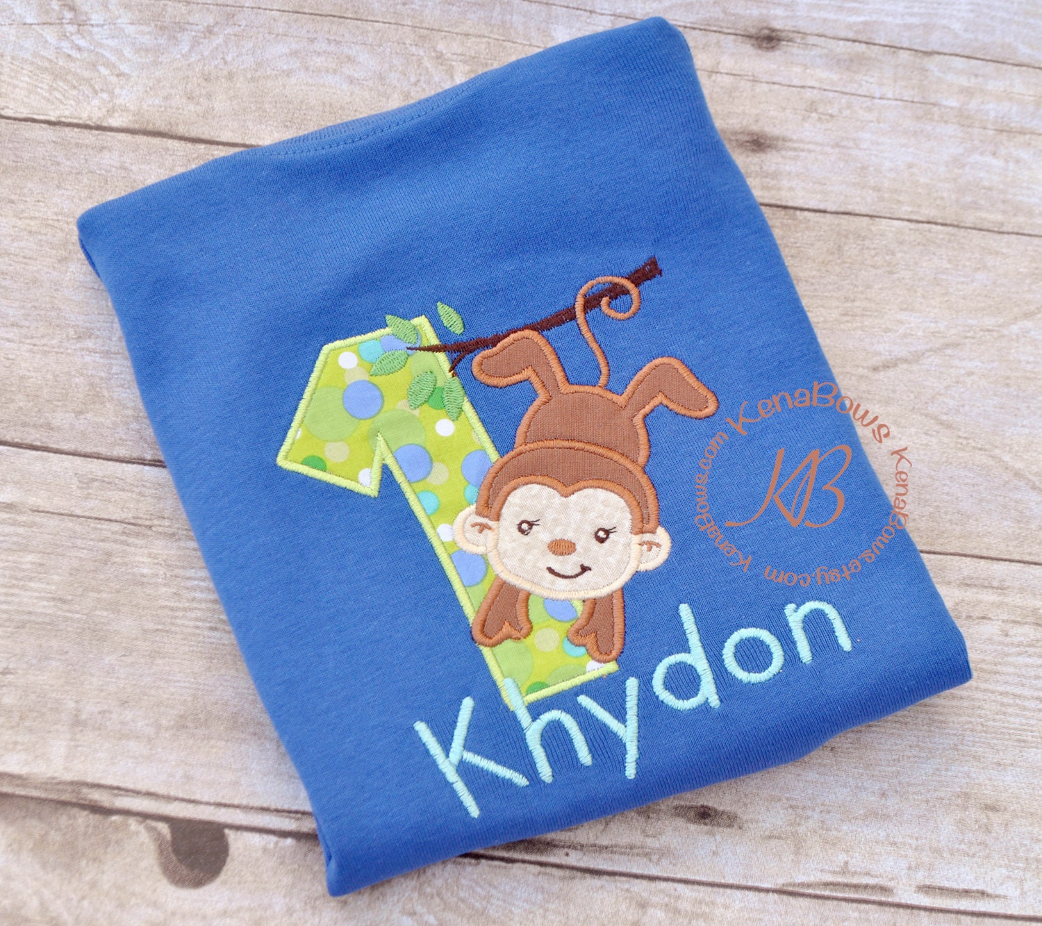 1st Birthday Personalized Embroidered Shirt Monkey Boy First Etsy