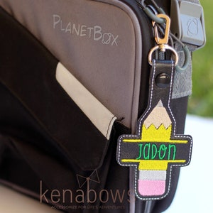 Personalized Name Tag, School Backpack Tag, Pencil Snap Tab, Key Fob, Key Chain, Teacher Gift, Kindergarten, 1st Grade, Boy, Girl