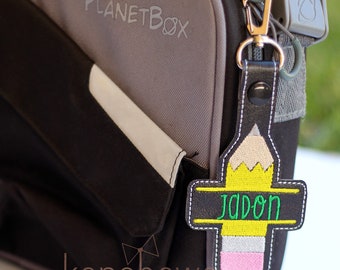 Personalized Name Tag, School Backpack Tag, Pencil Snap Tab, Key Fob, Key Chain, Teacher Gift, Kindergarten, 1st Grade, Boy, Girl