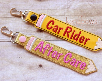 Bag Tag, Car Rider, After Care, School Backpack Tag, Pencil Snap Tab, Key Fob, Key Chain, Kindergarten, 1st Grade, Boy, Girl