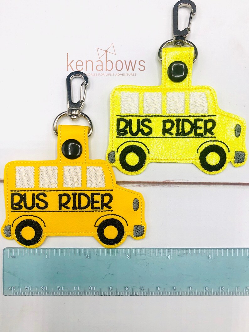 Bus Rider Bag Tag School Bus Yellow Glitter School | Etsy