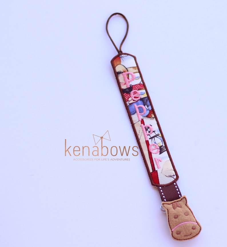 Cowgirl Horse Cowboy Baby Boy Rodeo Pacifier Clip Shower Gift Baby Girl Personalized Binky Holder Universal Paci Clip Paci Leash
