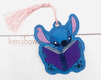 Stitch Bookmark, Blue Alien, Bookworm Gift, Book Lover, Book Mark, Teacher Gift, Birthday Gift, Ohana, party favor