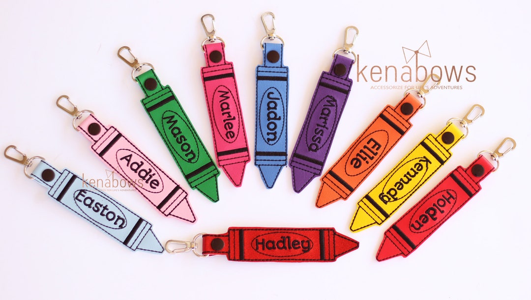Personalized Name Tag, School Backpack Tag, Crayon Snap Tab, Key Fob