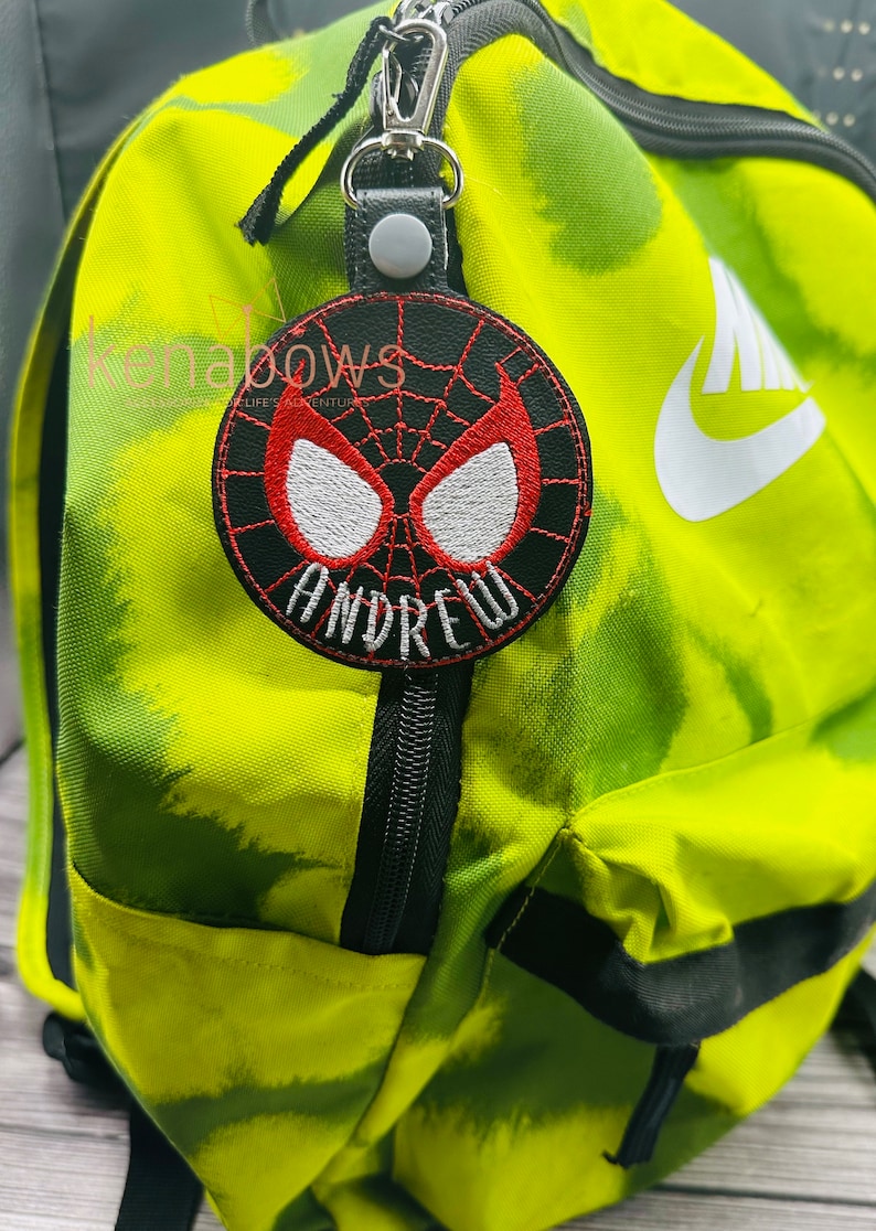 Spider, Morales Bag Tag, Party Favor, Personalized School Backpack, Web Boy, Key Fob, Girl, Superhero, Kindergarten, Lunch Box, Diaper Bag image 6