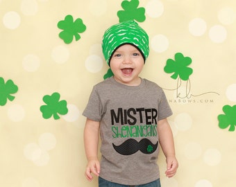 St. Patrick's Day Shirt, Mister Shenanigans, Mustache St Patty's Day, Hipster, Modern Boy Holiday Outfit