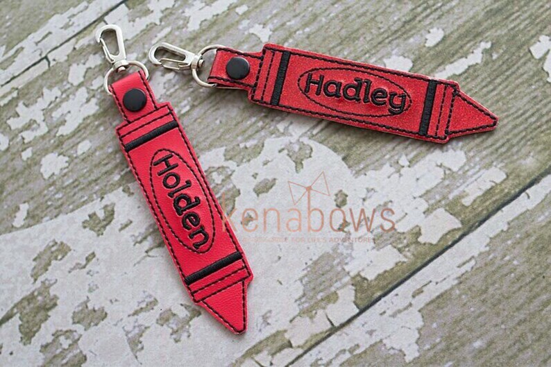 Personalized Name Tag School Backpack Tag Crayon Snap Tab Etsy