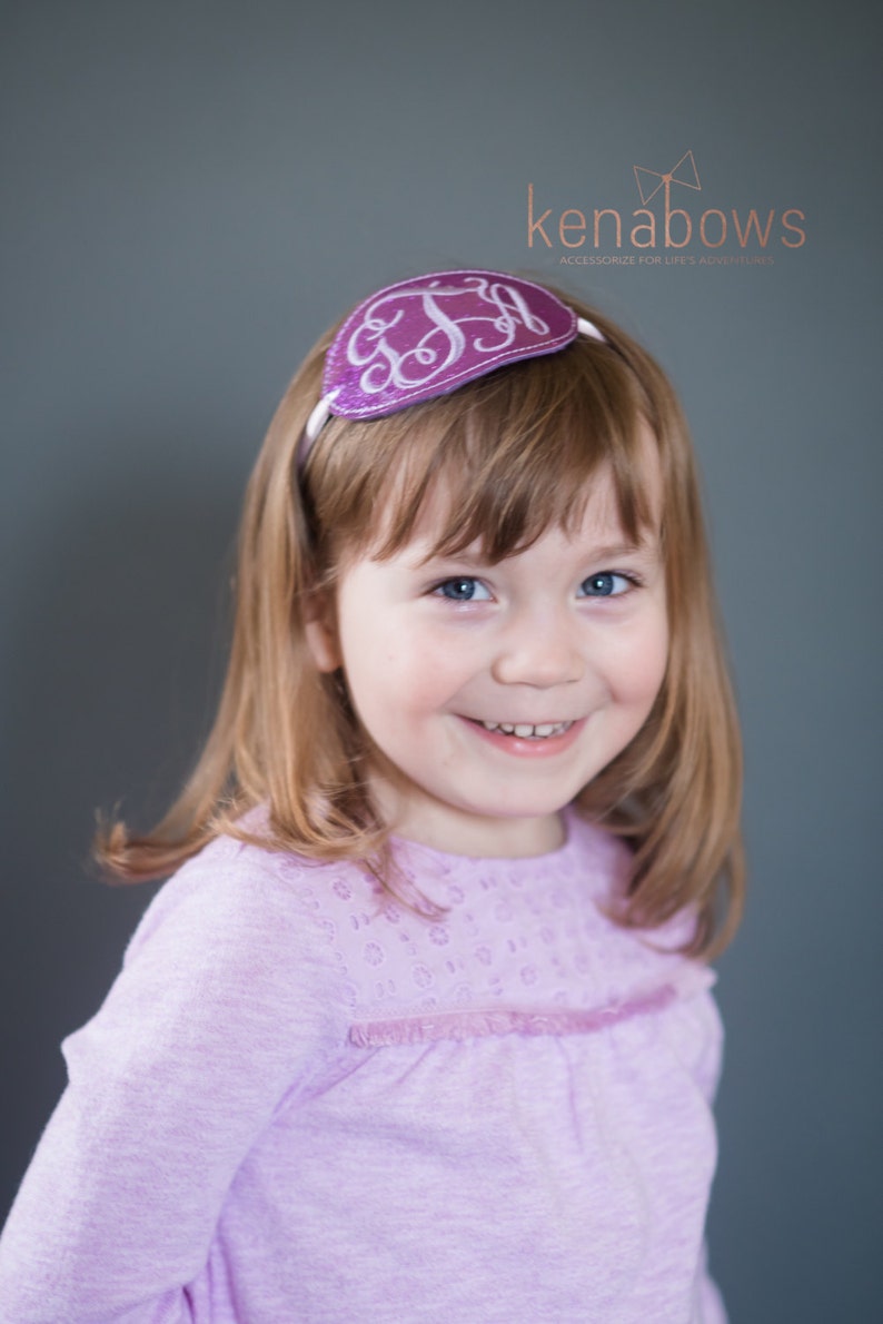 Monogram Headband Purple Glitter Oval Personalized Headband Etsy