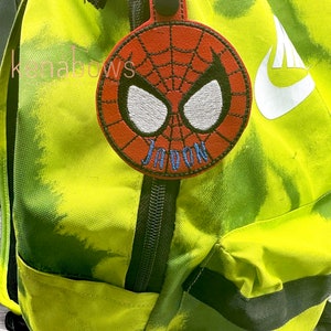 Spider, Morales Bag Tag, Party Favor, Personalized School Backpack, Web Boy, Key Fob, Girl, Superhero, Kindergarten, Lunch Box, Diaper Bag image 5