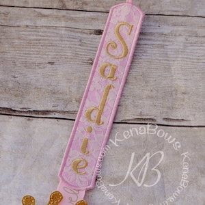 Princess Pink and Gold Pacifier Clip: Personalized Binky Holder, Baby Girl, Universal Paci Clip, Pacifier Keeper, Pacifier Leash image 2