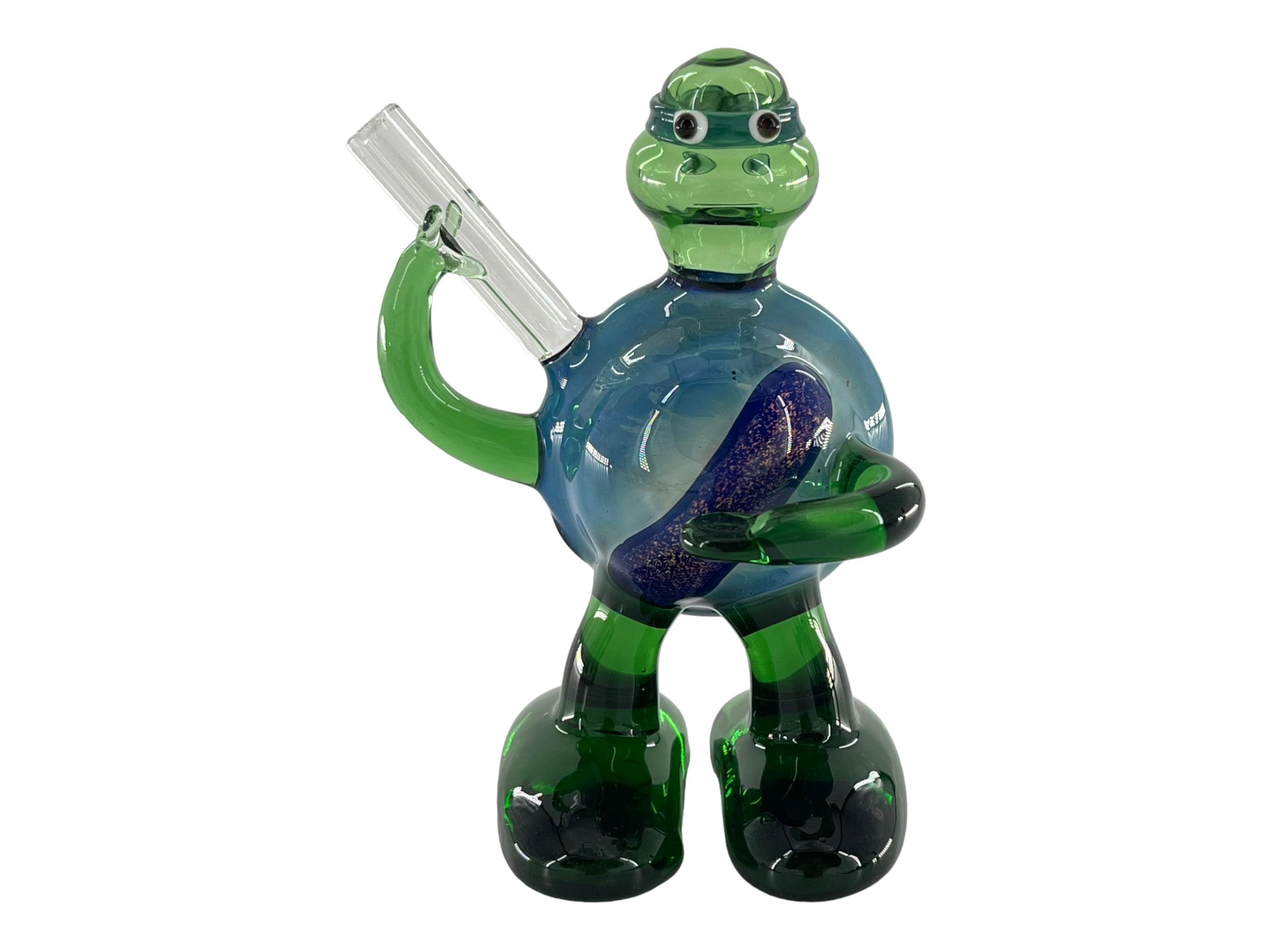 Pipa de vidrio de las Tortugas Ninja de 4 pulgadas / Accesorio para fumar de borosilicato grueso de 105 g / Divertida pieza de arte coleccionable, regalo de pipa de vidrio