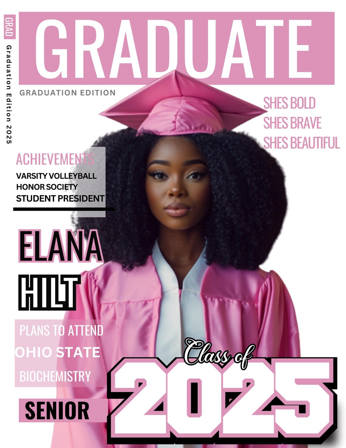 Editable Graduation Magazine Cover Template Bundle (canva Template) Etsy