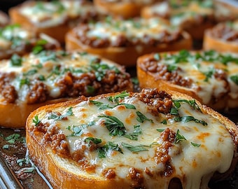 MELHOR RECEITA de Torrada Sloppy Joe com Queijo | Download instantâneo em PDF | Jantar Fácil com Carne | Favorito da Família | Receita Digital