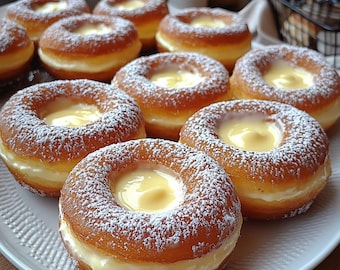 MELHOR RECEITA de Donuts Recheados com Creme | Download Instantâneo em PDF | Donuts Caseiros de Padaria | Fácil e Fofinho | Receita Digital