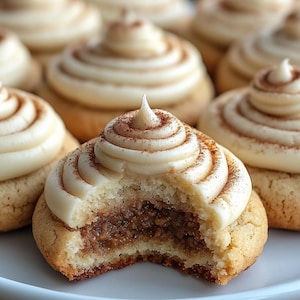 BESTES REZEPT für Cinnamon Roll Cookies | Sofortiger Download PDF | Dicker Keks mit Frischkäse-Zuckerguss | Digitales Dessert-Rezept