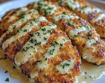 MELHOR RECEITA de Frango com Crosta de Parmesão | Download instantâneo em PDF | Frango ao Estilo Longhorn com Molho Cremoso de Alho | Receita Digital