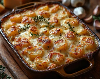 MELHOR RECEITA de Gratinado de Batata com Queijo | Download instantâneo em PDF | Comida reconfortante fácil | Cremoso e caseiro | Receita digital