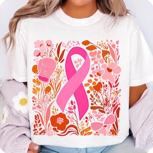 Brustkrebs-Bewusstsein Png, Boho Blumen Brustkrebs Png, Im Oktober tragen wir Rosa Png, Bewusstseinsband Png, Kokette Png, rosa Band