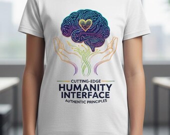 Humanity Interface-tröja, etisk AI-konst, teknisk grafisk t-shirt (digital design)