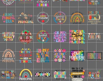 Principal Era PNG Bundle, School Sublimation Designs (Digital Download)
