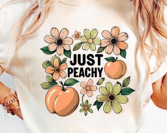 Perzikbloemdessin, Just Peachy, zomersublimatie (PNG)