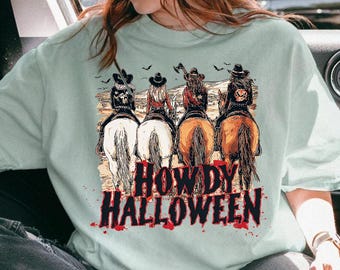 Howdy Halloween Cowgirl PNG, Spooky Western Clipart (Digital Download)