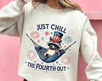 Chill the Fourth Out PNG, Funny Patriotic Weasel png, 4th of July Humor png, Retro USA Vibes Independence Day Summer PNG Sublimation