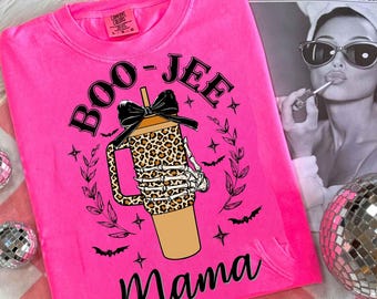 Halloween Boo Jee Mama png, bougie png, cadeau voor haar, Halloween-schedelskelet, Halloween-coquettestrik png, Halloween-moeder png-ontwerp