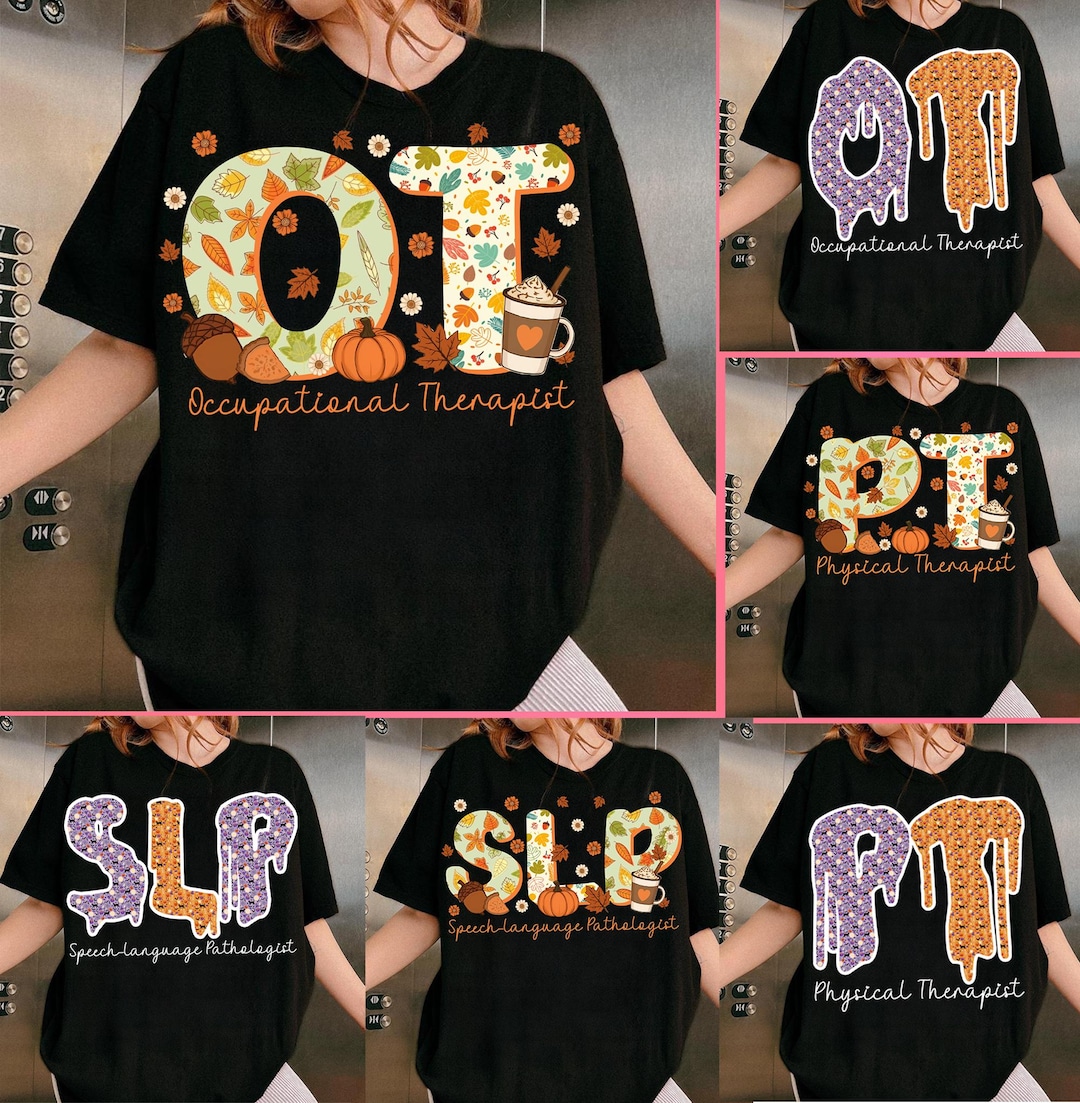 Fall OT PT SLP Letters Png Bundle, Autumn Therapy Design (digital ...