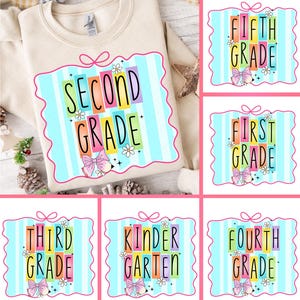 Preppy Back to School Bundle png,  First Day Of School, Coquette Pencil, Pre-k 1st/2nd/3rd Grade, School Bundle Png, Back To School
