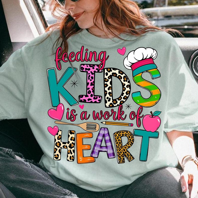 Feeding Kids is A Work of Heart PNG, Cafeteria Worker Design (instant ...