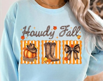 Retro Western Fall Png, Howdy Pumpkin, Cowboy Boots (Digital Download)