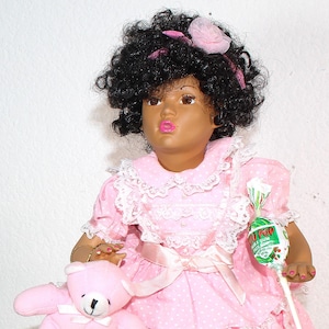 Muñeca de porcelana afroamericana de 16&quot; (SAMORAH) n.° 22