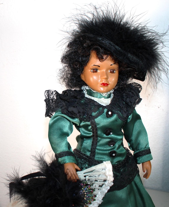 African American Porcelain Victorian  Doll 18" (JoHANNA) #96