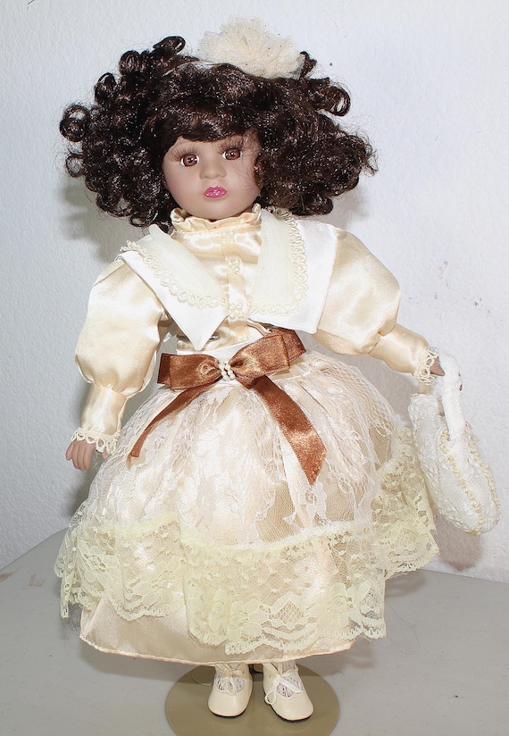 Porcelain African American  Doll 16"  #111 (TIASHA)