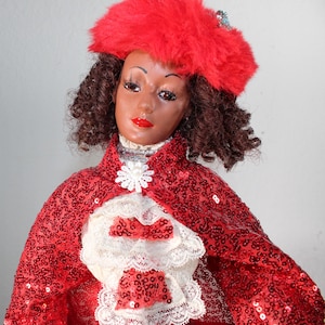 Muñeca de porcelana afroamericana de 21 pulgadas (AISHA) n.° 53
