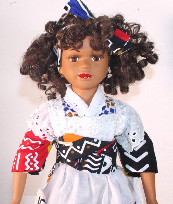 African American Porcelain Doll 17" (JUJI) #61