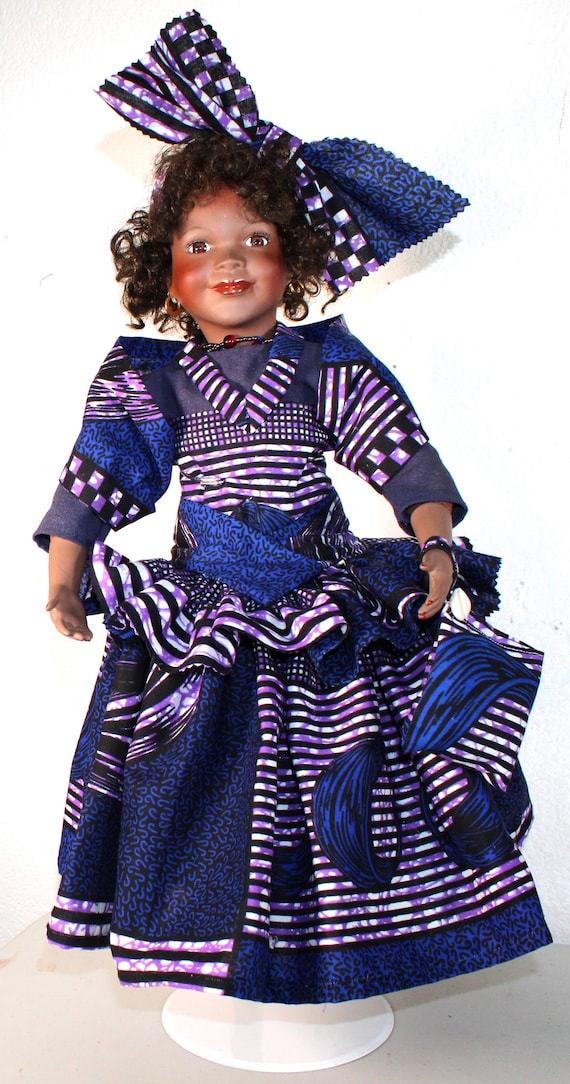 African American Porcelain Doll 22" (HASYNAH) #117