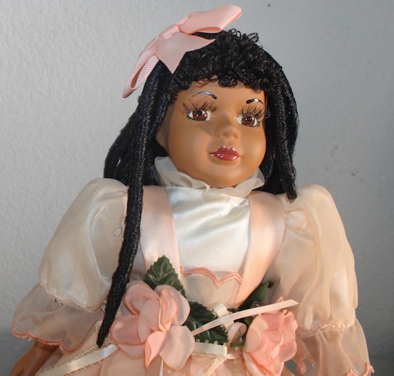 African American Porcelain Doll #111 (ANAYA) 17"