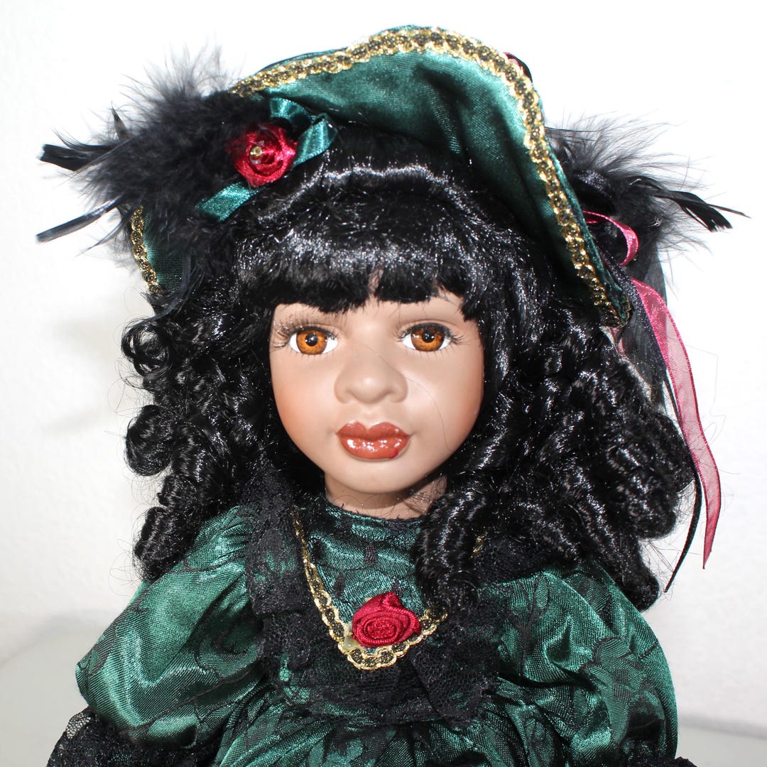 African American Porcelain Doll 16