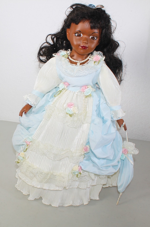 Porcelain African American Doll   16"  (PEMBAH)  #21