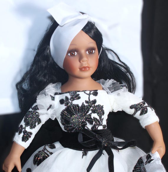 African American Porcelain Doll 17" (ENDIA)  #112
