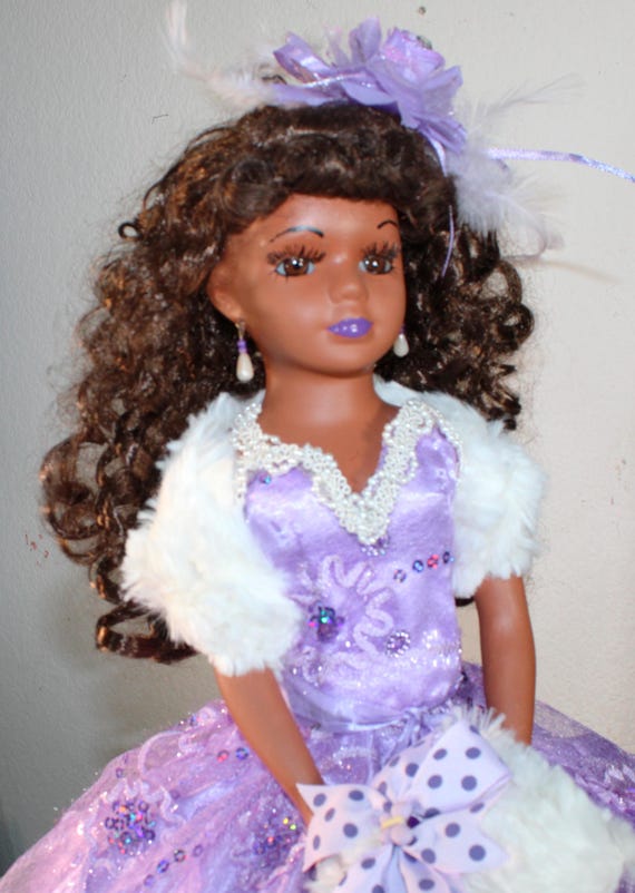African American Porcelain  Doll 20" (VIOLET) #103