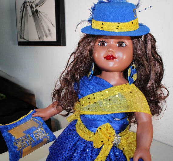 African American Soror Doll (Sigma Girl) 18" #110