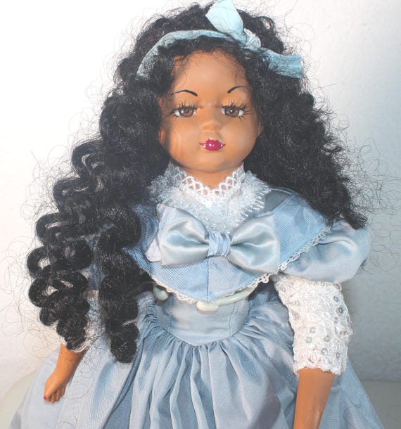 African American Porcelain Doll 15"  (LIANA) #110
